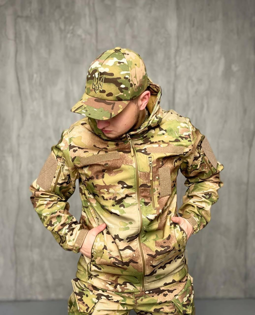 Тактична Куртка вітро-вологозахисна Softshell весна, військова куртка весна/осінь Мультикам 59 - изображение 2