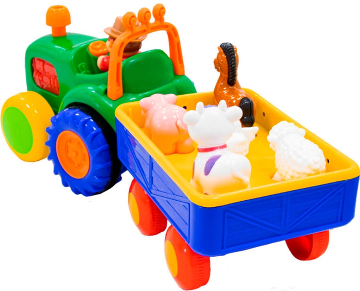 Игровой набор Kiddi Smart Трактор с трейлером (63180) – Безопасно