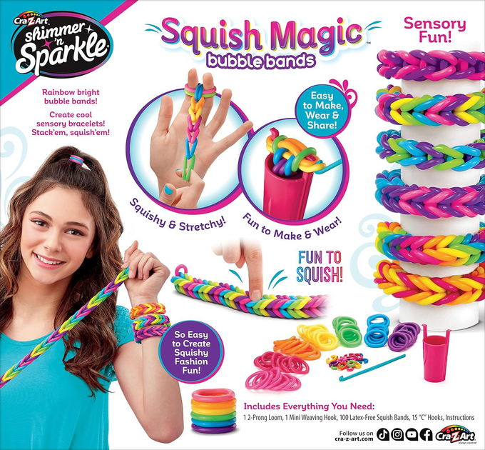 Zestaw do robienia bransoletek Cra-Z-Art Shimmer N Sparkle Squish Magic Bubble Bands (0884920173439) - obraz 2