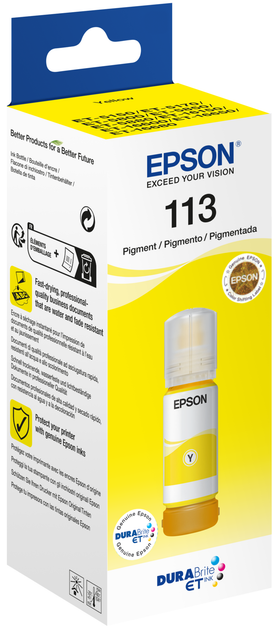 Tusz Epson EcoTank 113 Pigment Yellow ink Bottle 70 ml (C13T06B440) - obraz 2