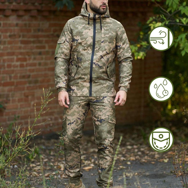 Легкий чоловічий Костюм Intruder Terra Куртка з капюшоном + Штани / Польова Форма зелений піксель розмір XL - зображення 1