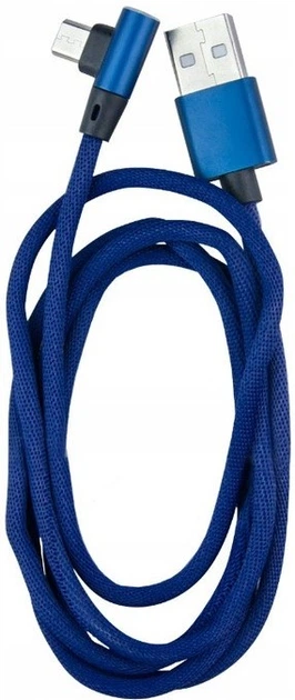 Кабель DPM USB-A - USB-C кутовий 1 м синій (5906881212677) - зображення 3
