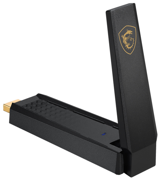 Wi-Fi адаптер MSI AXE5400 Wi-Fi 6E USB Чорний (GUAXE54) - зображення 1