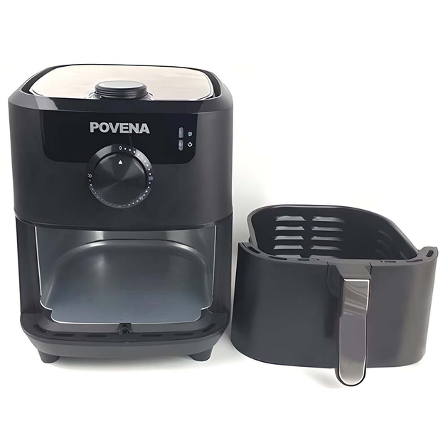 Аэрофритюрница-мультипечь POVENA AIR FRYER PVN-5522 (5.5L) 1500 Вт Черный - изображение 3