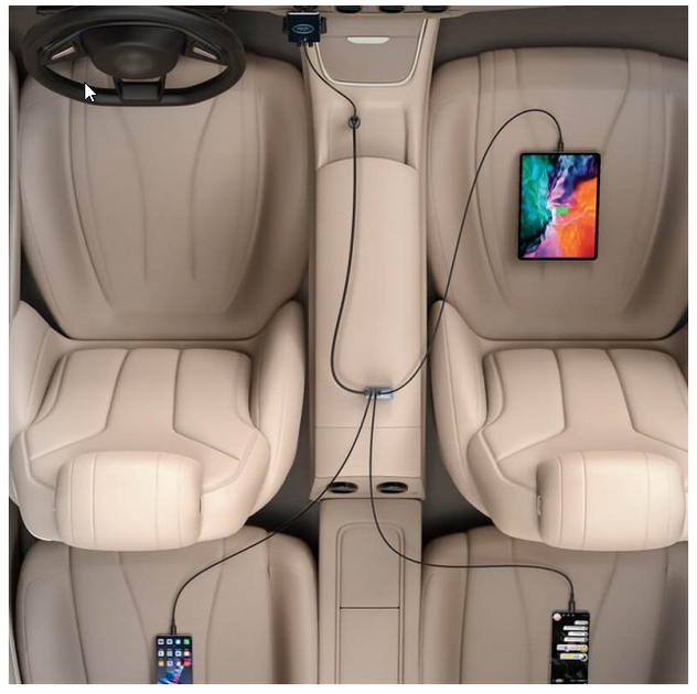 Заряджання в прикурювач 120 Вт 4x USB Type-C подовжувач Baseus Share Together CCBT-B0G - Фото 5 Заряджання в прикурювач 120 Вт 4x USB Type-C подовжувач Baseus Share Together CCBT-B0G - зображення 5