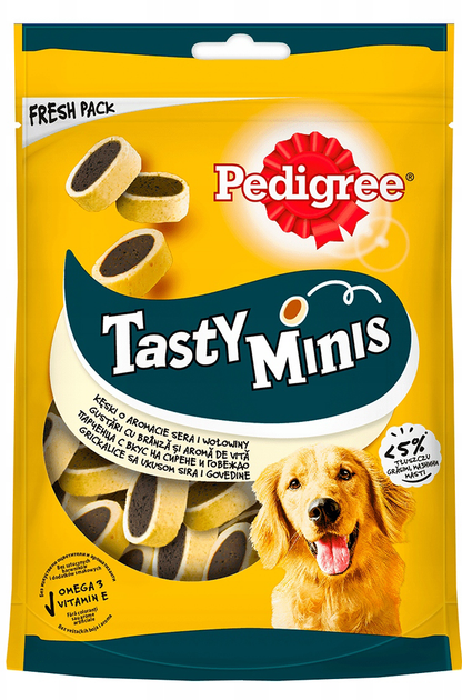 Przysmak dla psów Pedigree Tasty Cheesy Bites Minis 140 g (5998749138311) - obraz 1