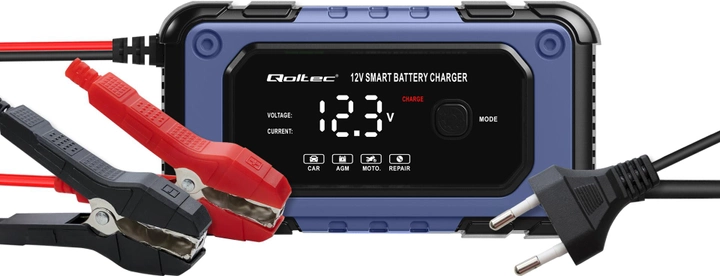 Зарядний пристрій Qoltec Battery charger with repair function 12V 6A - зображення 2