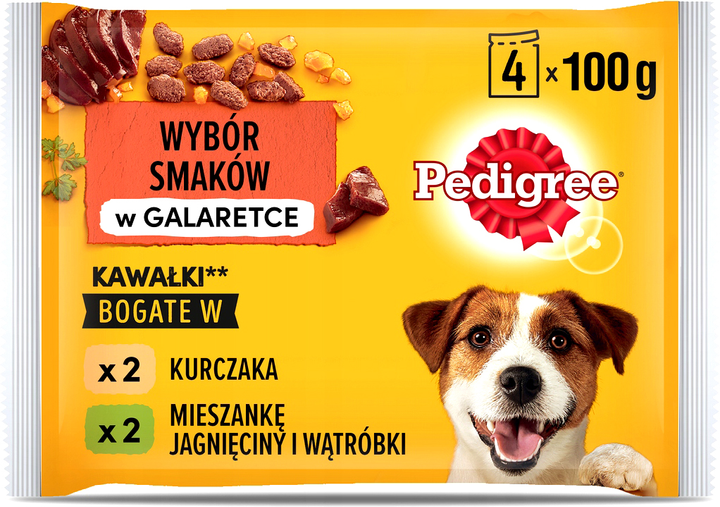 Вологий корм для собак Pedigree Adult Мікс смаків 4 x 100 г (5900951278358) - зображення 1