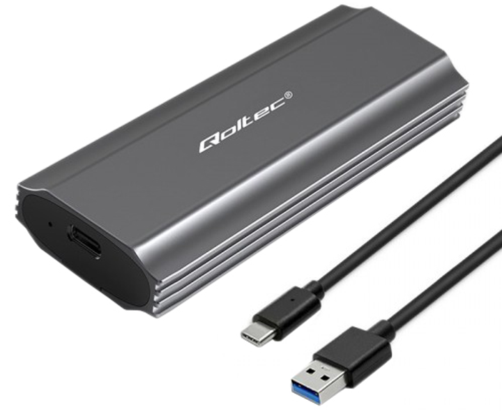 Kieszeń zewnętrzna Qoltec Enclosure NV2271 for drive M.2 SSD NVMe USB Type-C Black - obraz 1