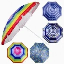 Пляжна парасолька з нахилом 200 см Umbrella Anti-UV різнокольорова (IS33) - зображення 2