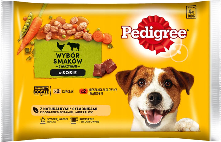 Вологий корм для собак Pedigree мікс смаків 4 х 100 г (5900951125737) - зображення 1