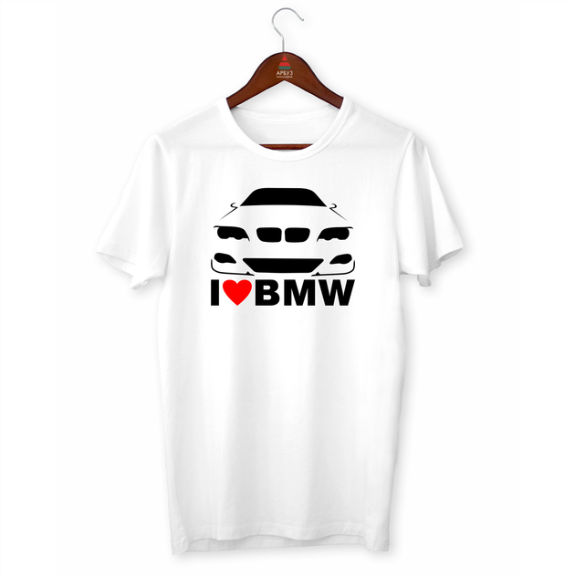 Мужская белая футболка с оригинальным принтом автомобилисту "I love BMW. Я люблю БМВ" Push IT XXL ФП012359XXL - Фото 1 Мужская белая футболка с оригинальным принтом автомобилисту "I love BMW. Я люблю БМВ" Push IT XXL ФП012359XXL - изображение 1
