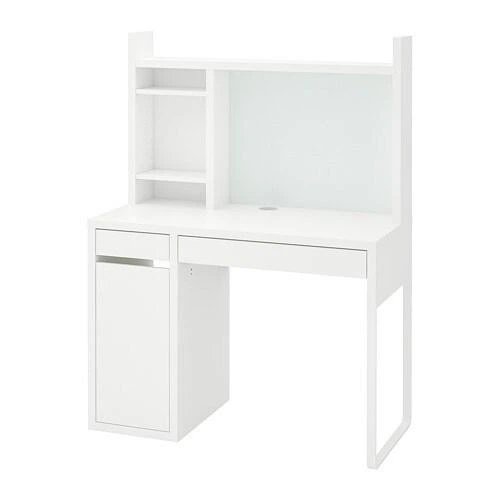 Письмовий стіл IKEA Мікке, білий, 105x50 см, 099.030.14 - Фото 3 Письмовий стіл IKEA Мікке, білий, 105x50 см, 099.030.14 - зображення 3