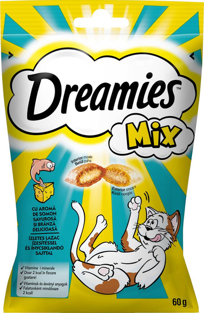 Przysmak dla kotów Dreamies z serem i o smaku łososia 60 g (5998749130445) - obraz 1