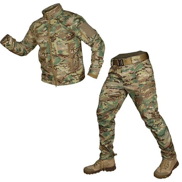 Мужской костюм Phantom Stalker Куртка + Брюки SoftShell на флисе / Демисезонный комплект мультикам размер 3XL - изображение 2