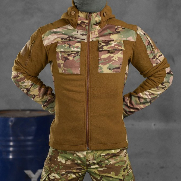 Мужская Флисовая Куртка "Battle combo" с вставками SoftShell койот размер S - изображение 1