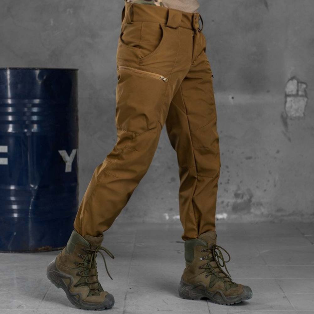 Чоловічі Штани "Leon" Softshell з кишенями на блискавках койот розмір M - зображення 2