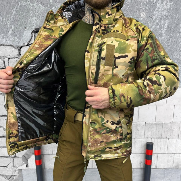 Мужская зимняя куртка с подкладкой OMNI-HEAT / Бушлат "MTK" таслан мультикам размер XL - изображение 1