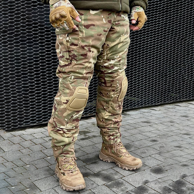 Мужские зимние брюки с наколенниками / Штаны Rip-stop мультикам размер M - изображение 1