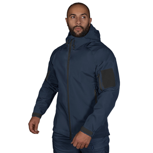 Мужская Куртка Camotec Stalker SoftShell на микрофлисе темно-синяя / Демисезонная верхняя одежда размер M - изображение 2