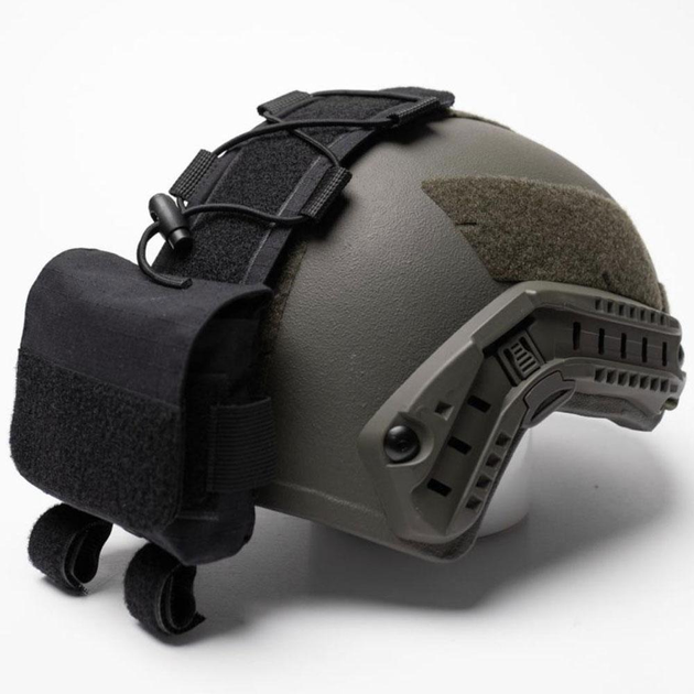 Карман-Противовес с липучками на шлем / Итог типа FAST черная размер 11 х 25 х 3см - изображение 1