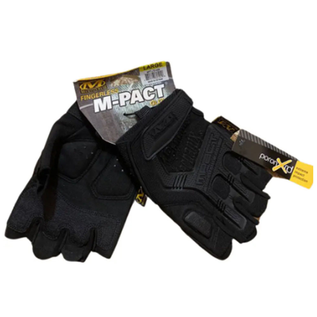 Безпалі Рукавиці Mechanix M-Pact із гумовими вставками чорні розмір M - зображення 1