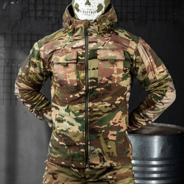 Чоловіча флісова Куртка "Battle" із вставками Softshell мультикам розмір XL - зображення 1