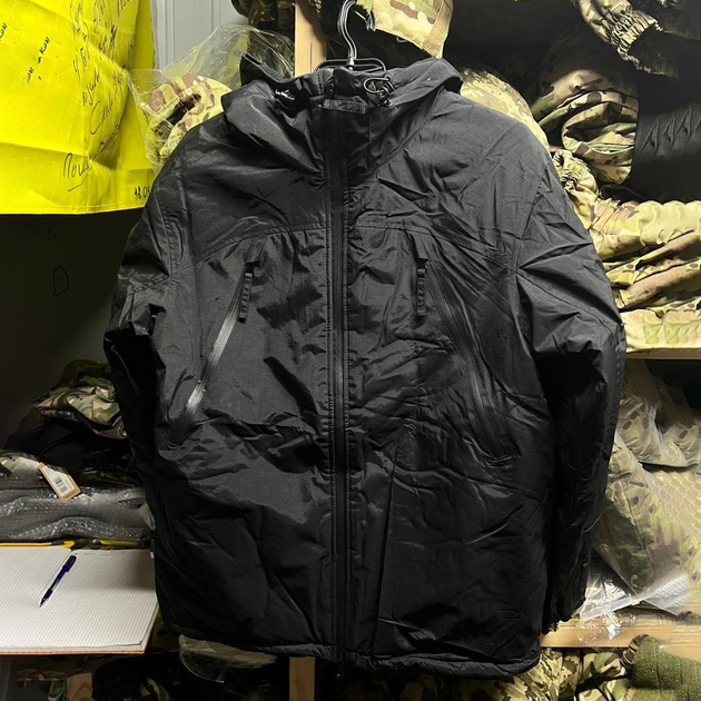 Мембранная Мужская Куртка Level 7 с утеплителем эко-пух черная размер L - изображение 1