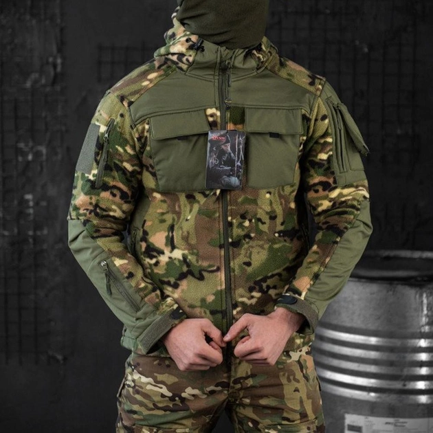 Чоловіча флісова Куртка "MTK combo" із вставками Softshell мультикам розмір L - зображення 1