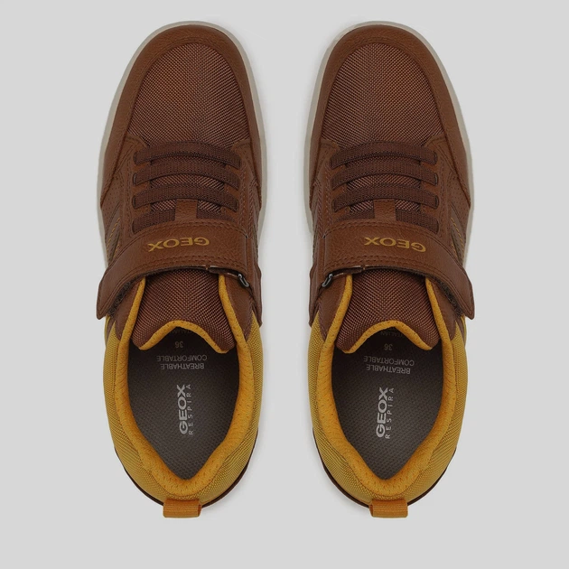 Sneakersy chłopięce na rzepy Geox J164AA0MEFU 32 Brązowe (8050036978905) - obraz 3