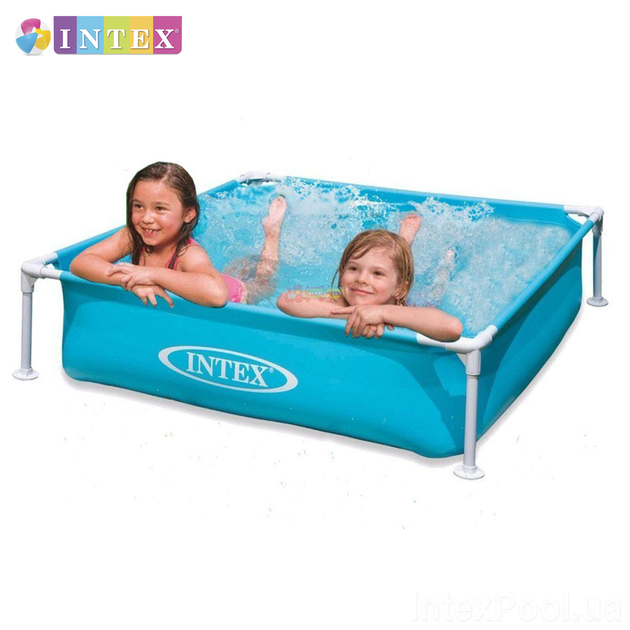 Квадратный каркасный бассейн Intex 57173. Размером 122x122x30см, объём 337л, от 3 лет - Фото 2 Квадратный каркасный бассейн Intex 57173. Размером 122x122x30см, объём 337л, от 3 лет - изображение 2