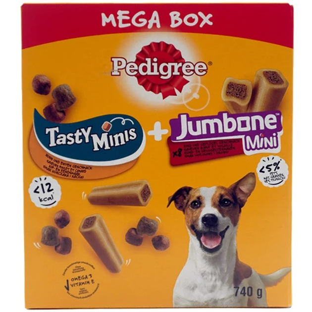 Ласощі для собак Pedigree Tasty Minis+ Jumbone Mega Box 740 г (4008429127663) - зображення 1