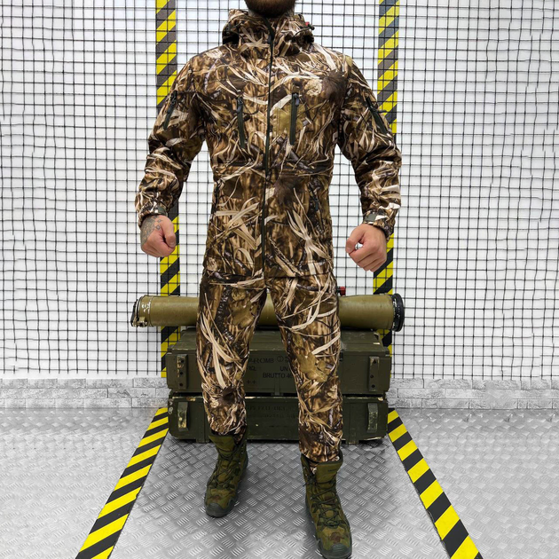 Демисезонный маскировочный Костюм Куртка + Брюки / Комплект Softshell камуфляж размер M - изображение 1