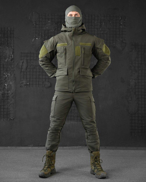 Тактичний теплий військовий комплект Habber ( Куртка + Штани ), Камуфляж: Олива, Розмір: XL - зображення 1