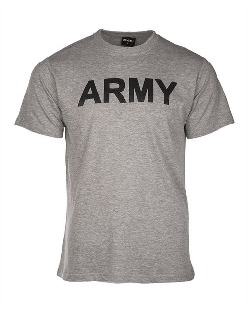 Футболка тактична Mil-Tec Армійська Бавовняна XL Сіра T-SHIRT M.DRUCK 'ARMY' GRAU (11063008-905-XL) - изображение 1