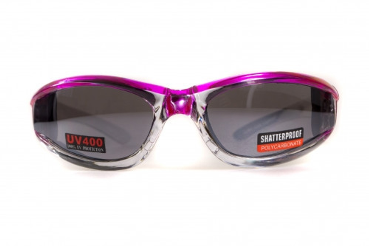 Защитные очки с уплотнителем Global Vision FlashPoint Pink-Silver (silver mirror) зеркальные серые - изображение 2