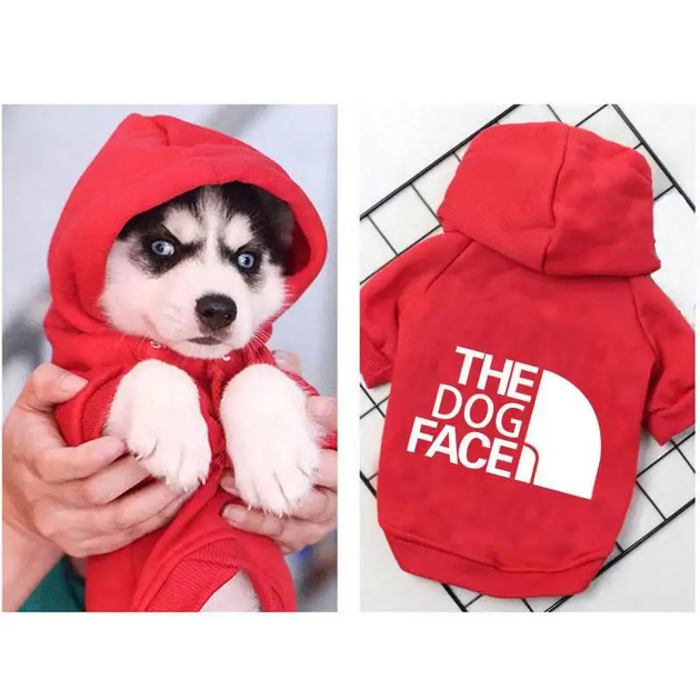 Толстовка для собак с капюшоном красная с белым the dog face XL - Фото 2 Толстовка для собак с капюшоном красная с белым the dog face XL - изображение 2