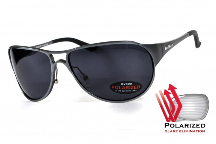 Поляризационные очки BluWater Alumination-3 GM Polarized (gray) серые - изображение 1