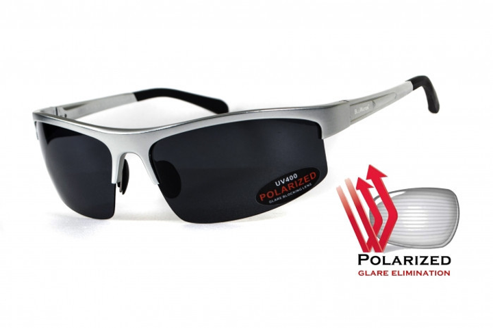 Поляризационные очки BluWater Alumination-5 Silv Polarized (gray) серые - изображение 1