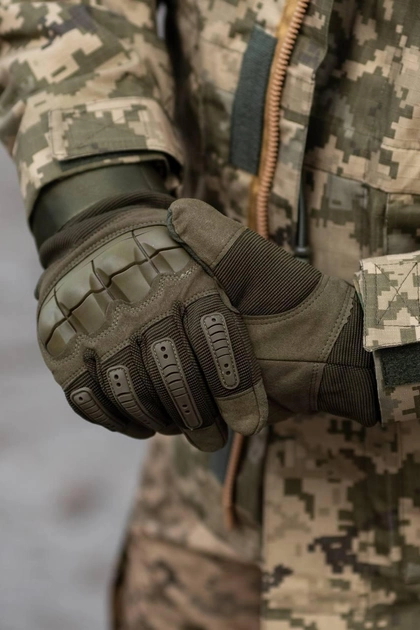 Тактические перчатки с антискользкими вставками и защитными накладками 2XL - изображение 2