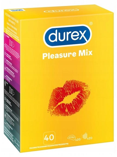Prezerwatywy Durex Pleasure Mix stymulujące 40 szt (5900627097214) - obraz 1