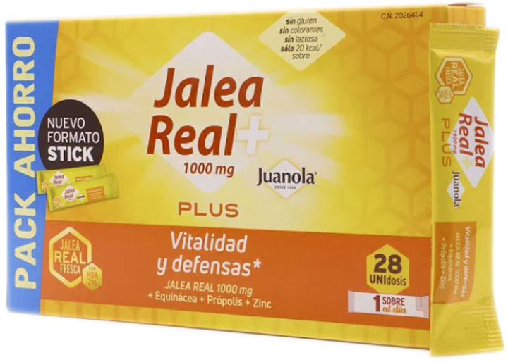 Харчова добавка Juanola Royal Jalea Real Plus 1000 мг 28 стіків (8470002026414) - зображення 1