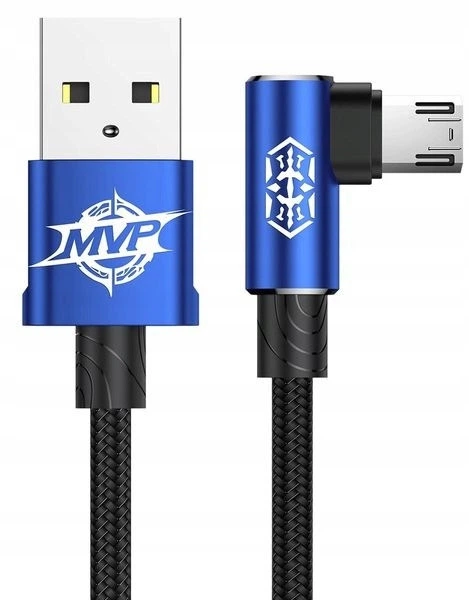 Кабель USB Baseus MVP Elbow MicroUSB 2м, Blue (CAMMVP-B03) - Фото 1 Кабель USB Baseus MVP Elbow MicroUSB 2м, Blue (CAMMVP-B03) - зображення 1