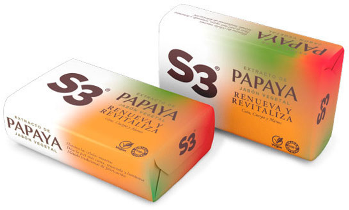 Mydło Legrain S3 Jabon Papaya w kostce 2 x 125 g (8437025258079) - obraz 1