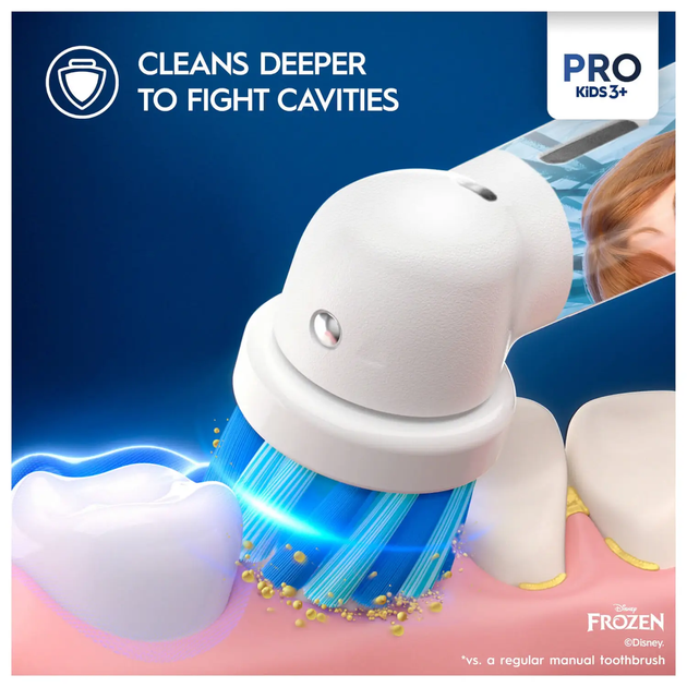 Elektryczna szczoteczka do zębów dla dzieci Oral-b Braun Vitality Pro Kids Frozen (8006540773178) - obraz 4