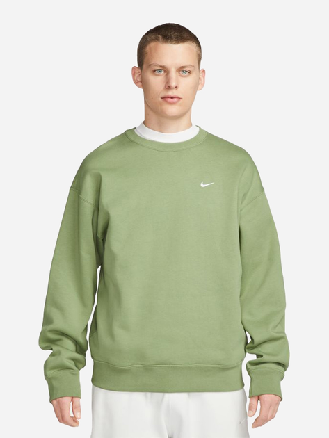Світшот оверсайз чоловічий Nike Solo Swoosh Fleece Crewneck "Oil Green" DX1361-386 M Зелений (196155010503) - зображення 1
