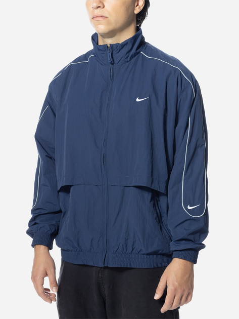 Спортивна вітровка чоловіча Nike Solo Swoosh Woven Track Jacket "Темно-синя" FB8622-410 L Темно-синя (196607424247) - зображення 1