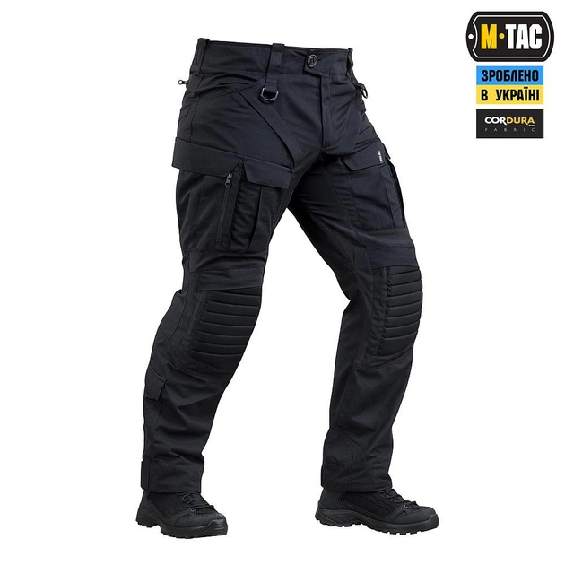 Штаны термобельё, тактическими с подсумки плитоноска, наколенниками, куртка, комплект xl m-tac black - изображение 2