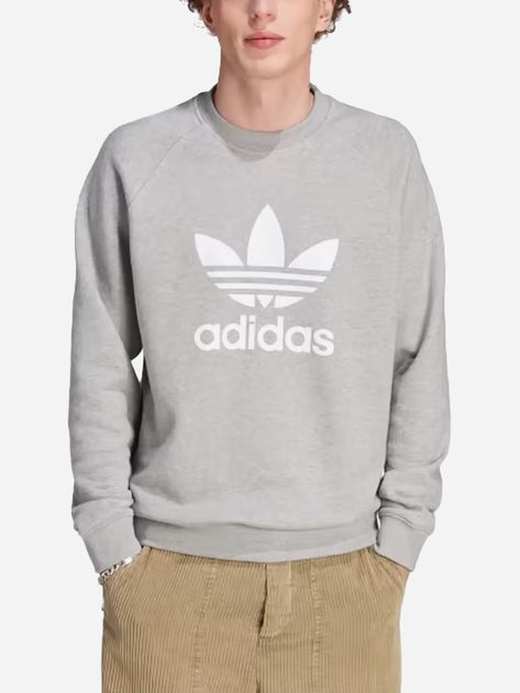 Світшот оверсайз чоловічий Adidas Adicolor Classics Trefoil Crewneck "Medium Grey Heather" IM4501 L Сірий (4066761543572) - зображення 1