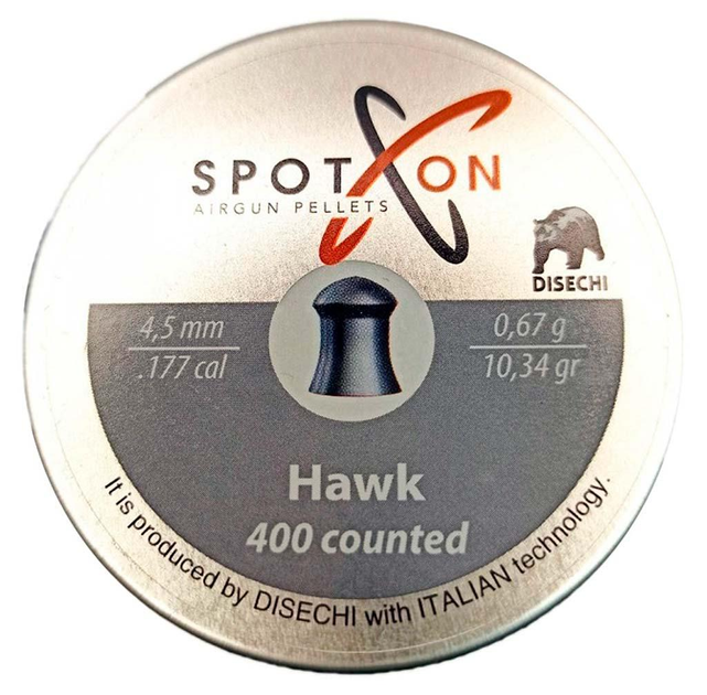 Кулі пневматичні SPOTON Hawk 400 шт, 4.5 мм, 0.67 гр. - зображення 2